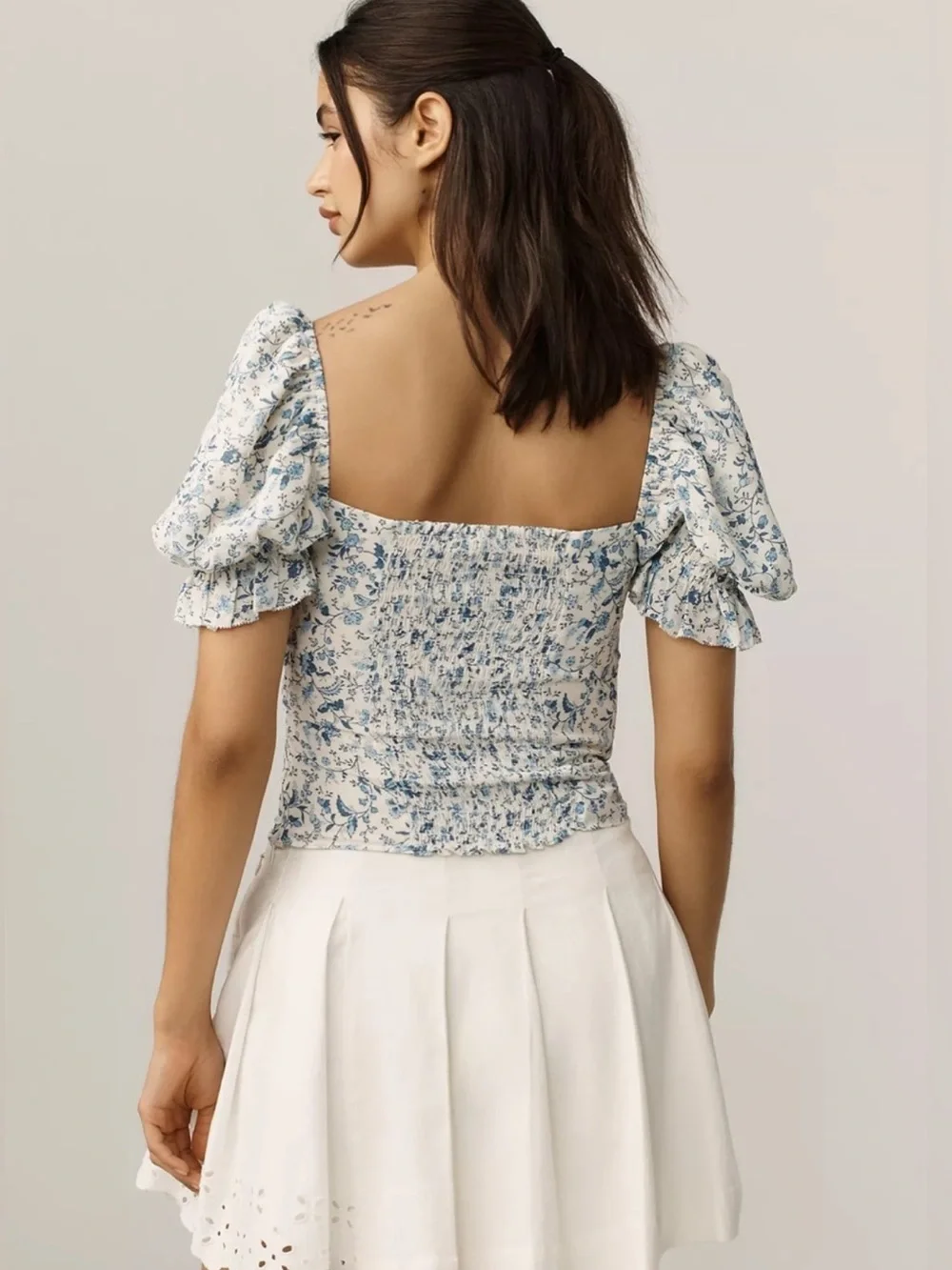 Reformation Marin Puff Sleeve Floral Blouse Top Size 12 NWOT